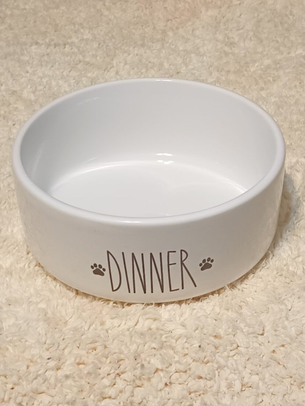 NWT ~ SportPet's White Colored Paw Prints "Dinner" Medium Sized Dog Bowl - Picture 3 of 7